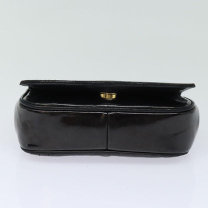 Top Quality Chanel COCO Mark Chain Shoulder Bag Enamel Black CC Auth bs15778