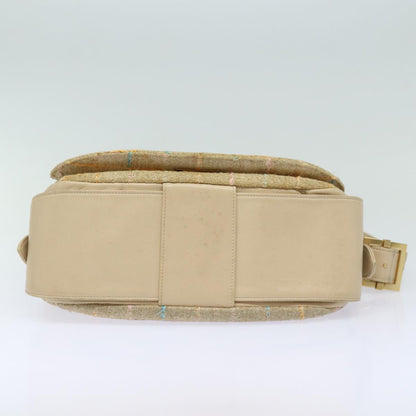 Top Quality Chanel Choco Bar Turn Lock Shoulder Bag Wool Multicolor CC Auth bs15780