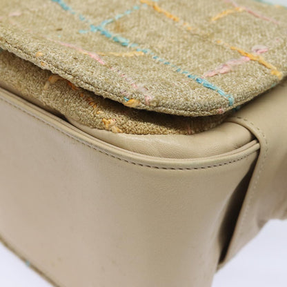 Top Quality Chanel Choco Bar Turn Lock Shoulder Bag Wool Multicolor CC Auth bs15780