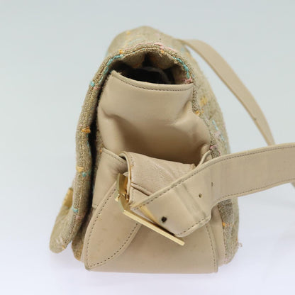 Top Quality Chanel Choco Bar Turn Lock Shoulder Bag Wool Multicolor CC Auth bs15780