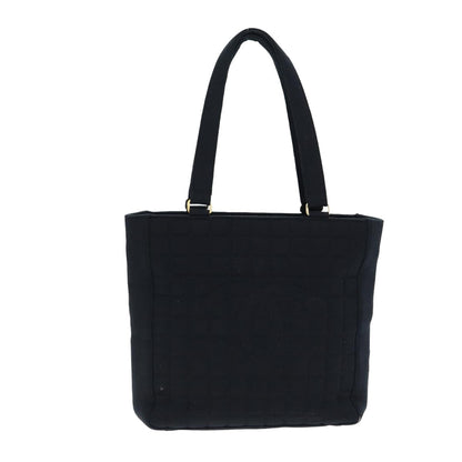 Top Quality Chanel Choco Bar Tote Bag Cotton Black CC Auth bs15847