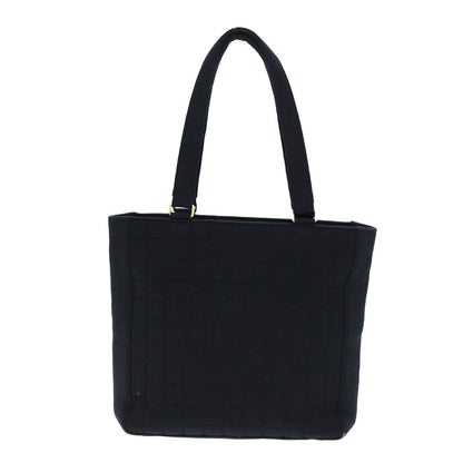 Top Quality Chanel Choco Bar Tote Bag Cotton Black CC Auth bs15847