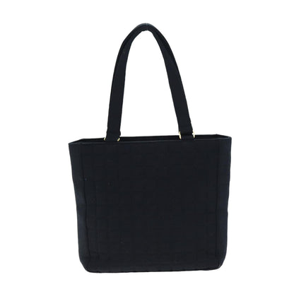 Top Quality Chanel Choco Bar Tote Bag Cotton Black CC Auth bs15847
