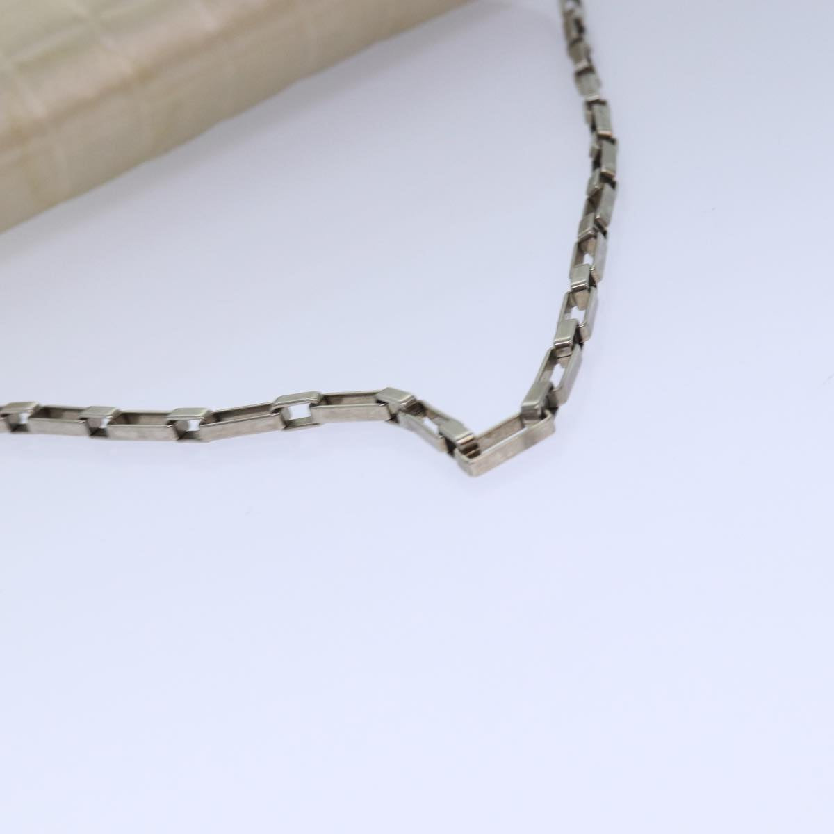 Top Quality Chanel Choco Bar Chain Hand Bag Satin Beige Navy CC Auth bs16725