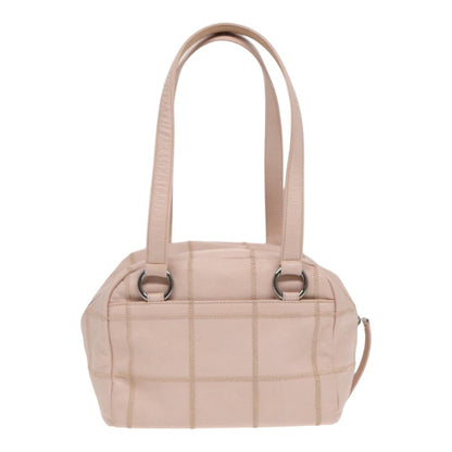 Top Quality Chanel Choco Bar Shoulder Bag Caviar Skin Pink Silver CC Auth bs16980