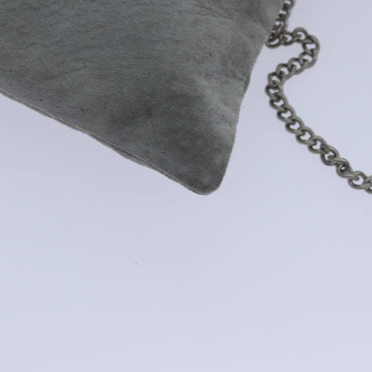 Top Quality Chanel Chain Shoulder Bag Suede Gray Silver CC Auth bs17158