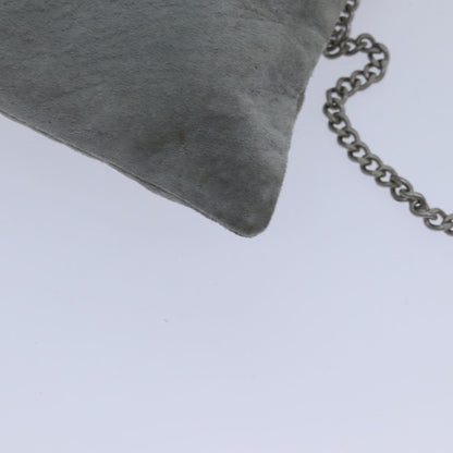 Top Quality Chanel Chain Shoulder Bag Suede Gray Silver CC Auth bs17158