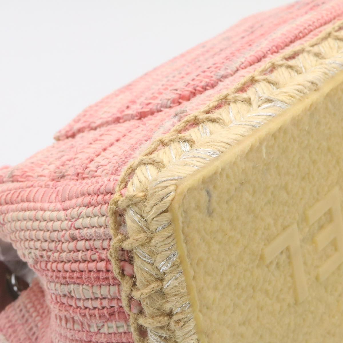 Top Quality Chanel Chain New Shoulder Bag Turn Lock Canvas Pink CC Auth bs334A