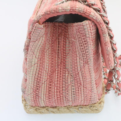 Top Quality Chanel Chain New Shoulder Bag Turn Lock Canvas Pink CC Auth bs334A