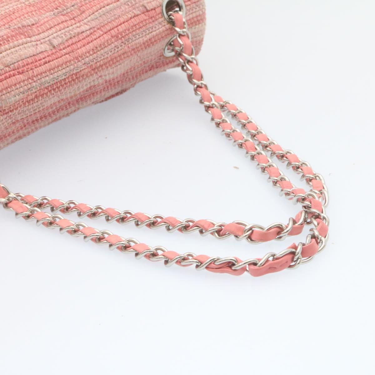 Top Quality Chanel Chain New Shoulder Bag Turn Lock Canvas Pink CC Auth bs334A