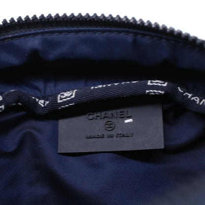 Top Quality Chanel Clutch Bag Canvas White Navy CC Auth bs5370
