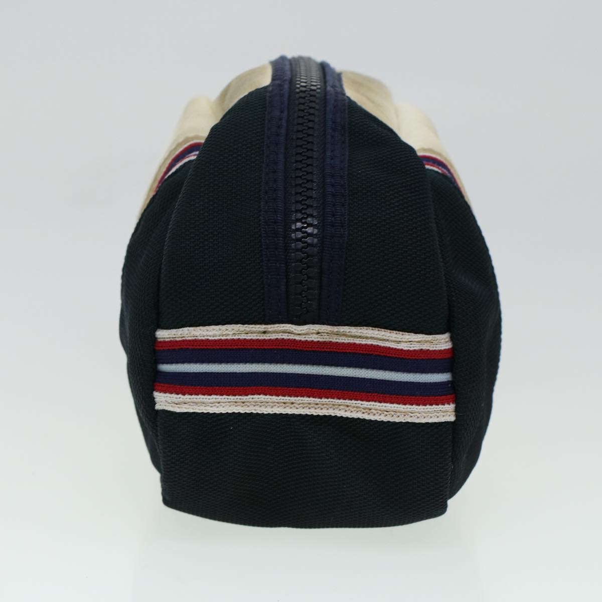 Top Quality Chanel Clutch Bag Canvas White Navy CC Auth bs5370