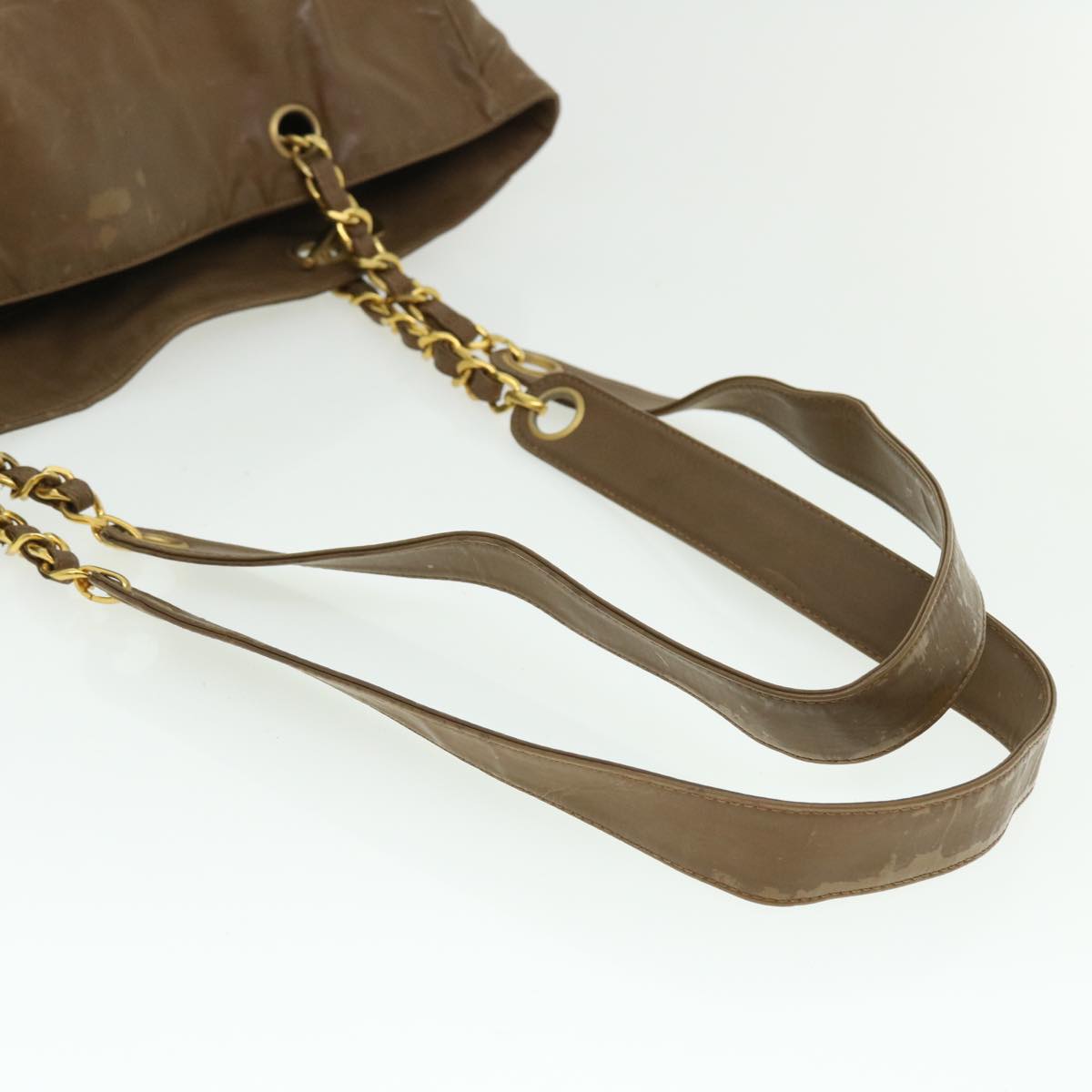 Top Quality Chanel Chain Shoulder Bag Patent leather Brown CC Auth bs7578