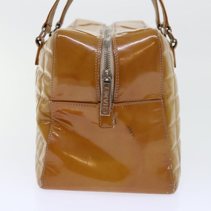 Top Quality Chanel Choco Bar Line Shoulder Bag Patent leather Yellow CC Auth bs7801