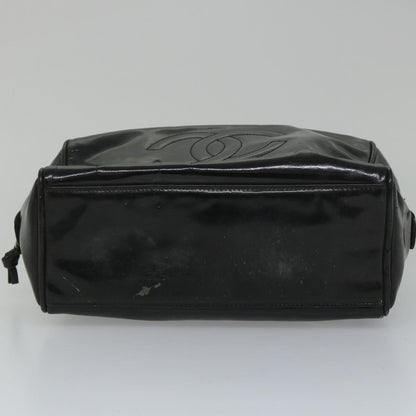 Top Quality Chanel Clutch Bag Patent leather Black CC Auth bs9031