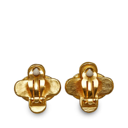 Top Quality Chanel Vintage Coco Mark Cross Earrings Gold Plated