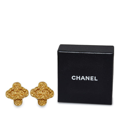 Top Quality Chanel Vintage Coco Mark Cross Earrings Gold Plated