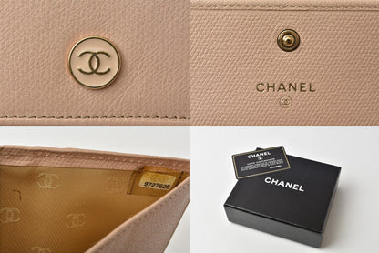 Top Quality Chanel Leather Bifold Wallet A20902 Beige