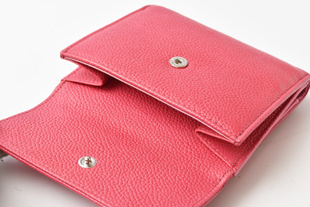 Top Quality Chanel Caviar Skin Bifold Wallet Rose/Purple