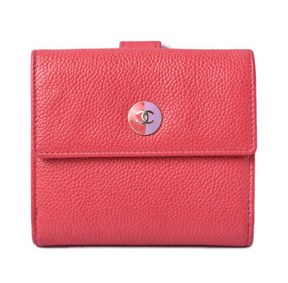 Top Quality Chanel Caviar Skin Bifold Wallet Rose/Purple