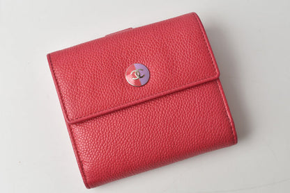 Top Quality Chanel Caviar Skin Bifold Wallet Rose/Purple