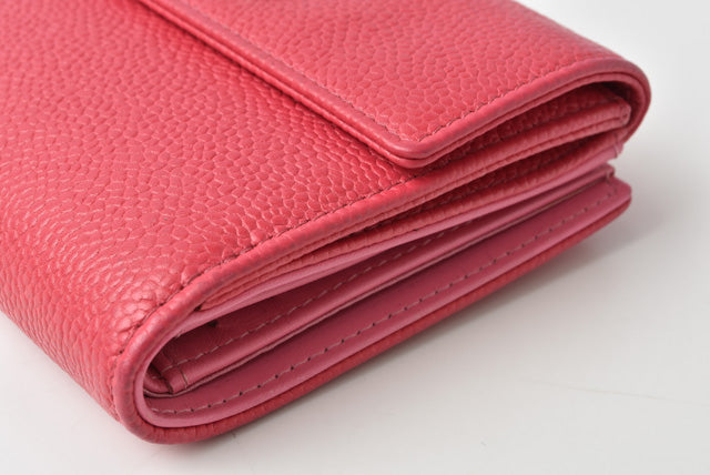 Top Quality Chanel Caviar Skin Bifold Wallet Rose/Purple