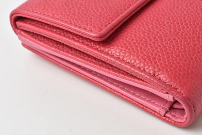 Top Quality Chanel Caviar Skin Bifold Wallet Rose/Purple