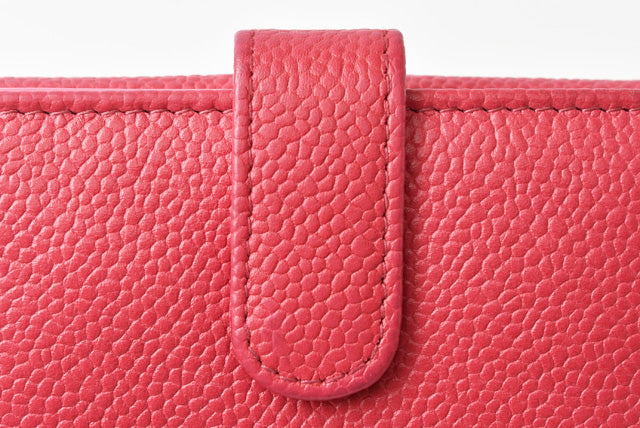 Top Quality Chanel Caviar Skin Bifold Wallet Rose/Purple