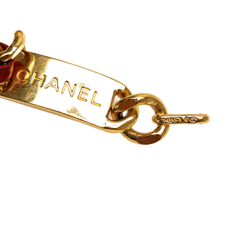 Top Quality Chanel Coco Mark Medal Chain Belt Gold Red