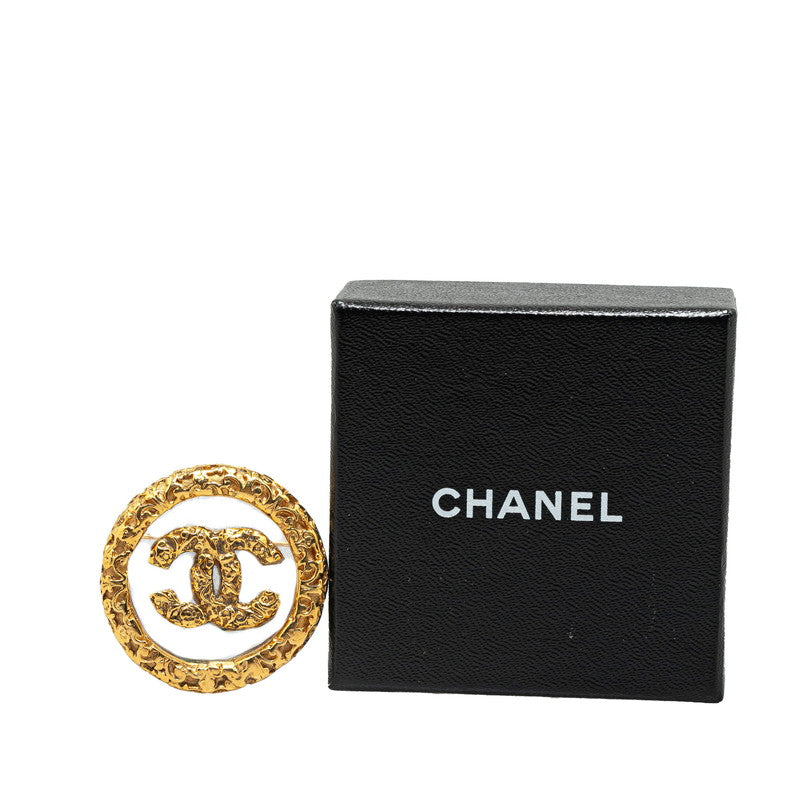 Top Quality Chanel Coco Mark Lava Brooch Gold Plated Plastic