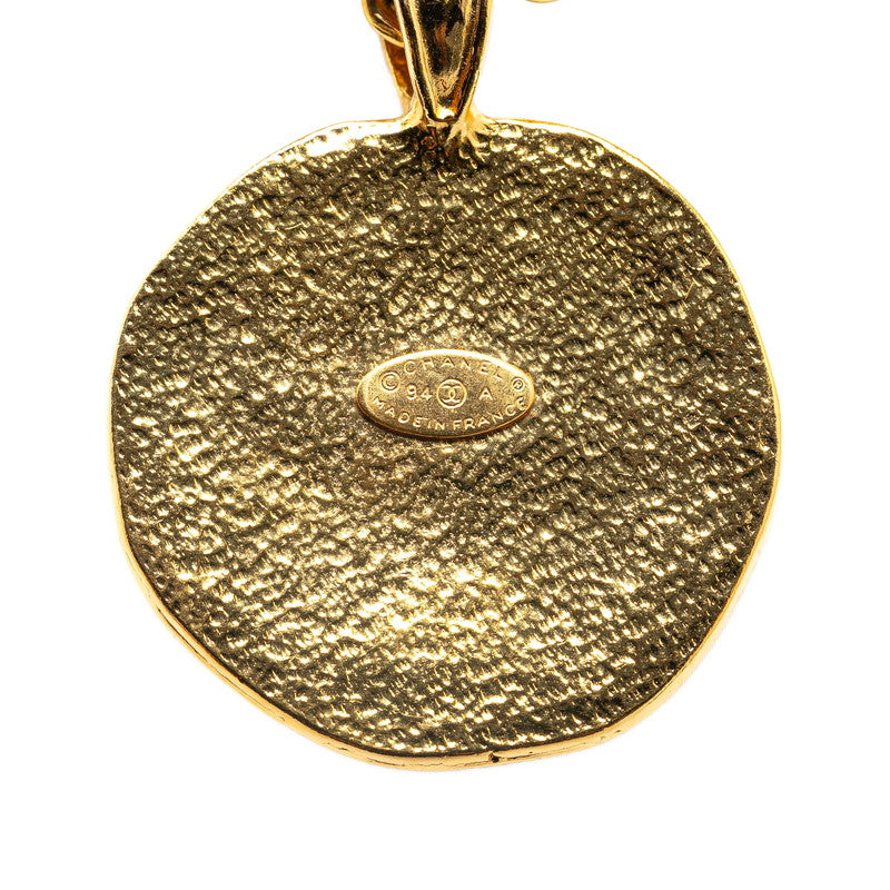 Top Quality Chanel Vintage Coco Mark Sun Motif Necklace Gold Plated