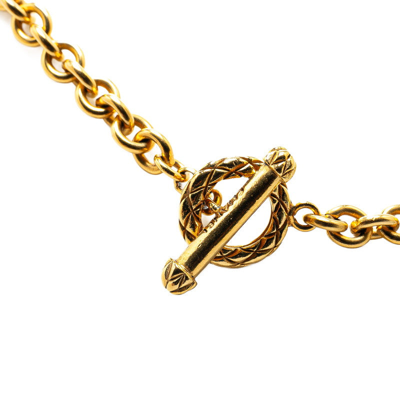 Top Quality Chanel Vintage Coco Mark Sun Motif Necklace Gold Plated