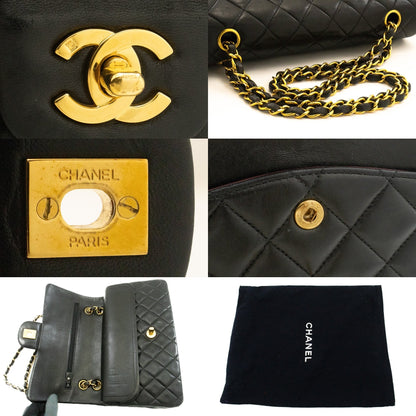 Top Quality Chanel Classic Double New 10 Chain Shoulder Bag Black Lambskin