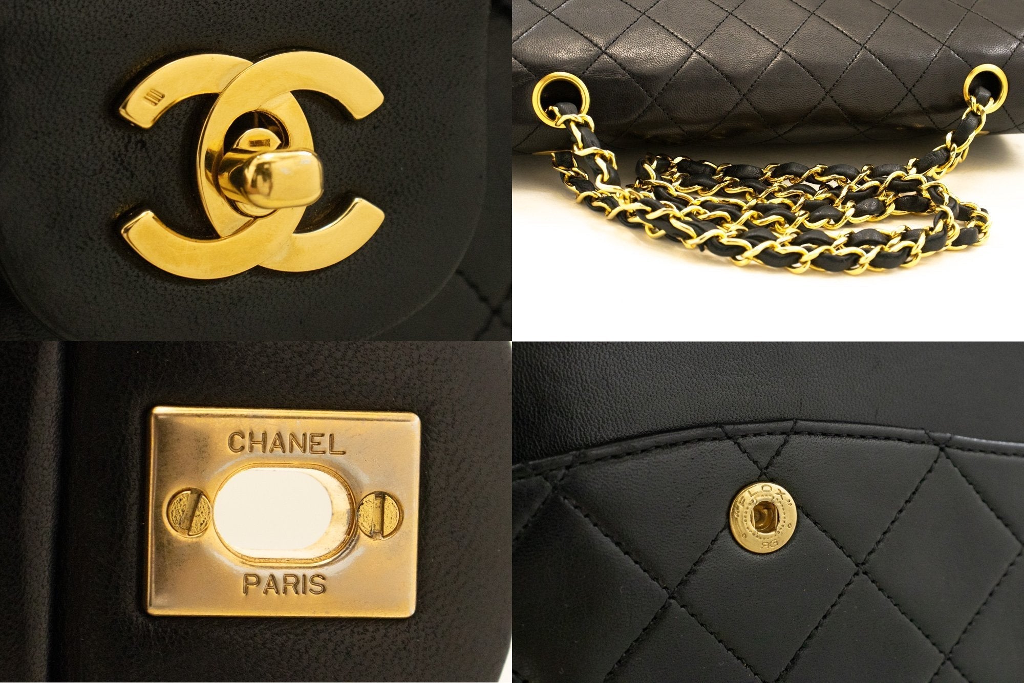 Top Quality Chanel Classic Double New 10 Chain Shoulder Bag Black Lambskin