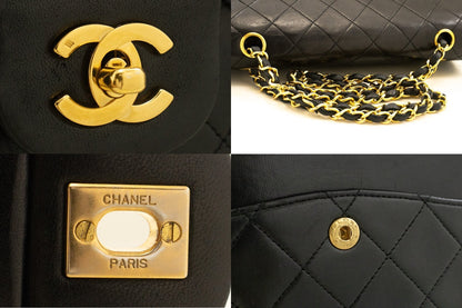 Top Quality Chanel Classic Double New 10 Chain Shoulder Bag Black Lambskin