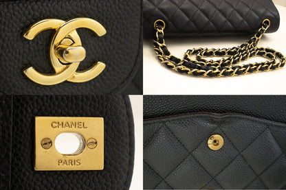 Top Quality Chanel Classic Large 11 Chain Shoulder Bag W New Black Caviar