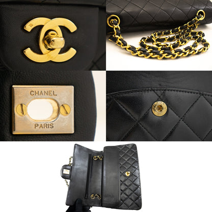 Top Quality Chanel Classic Double New 10 Chain Shoulder Bag Black Lambskin