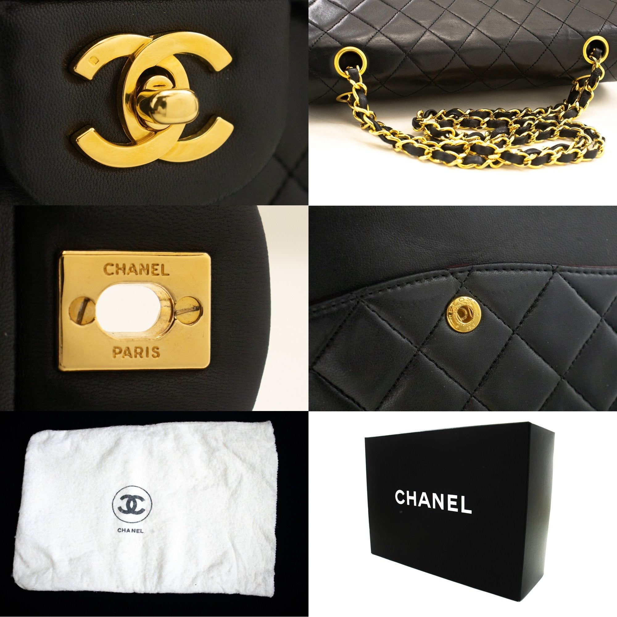 Top Quality Chanel Classic Double New 10 Chain Shoulder Bag Black Lambskin