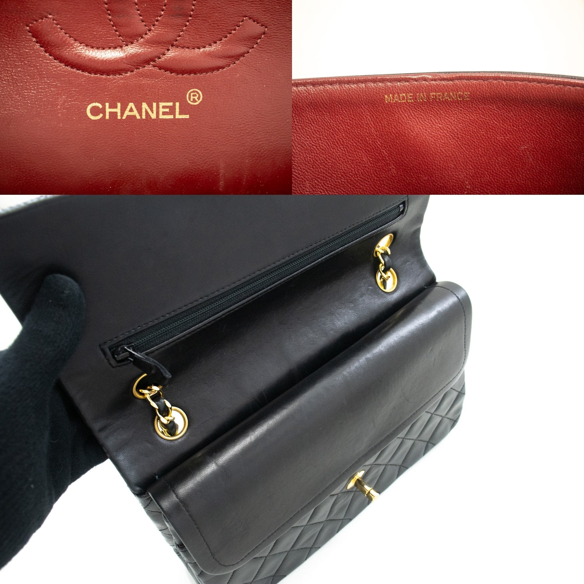 Top Quality Chanel Classic Double New 10 Chain Shoulder Bag Black Lambskin