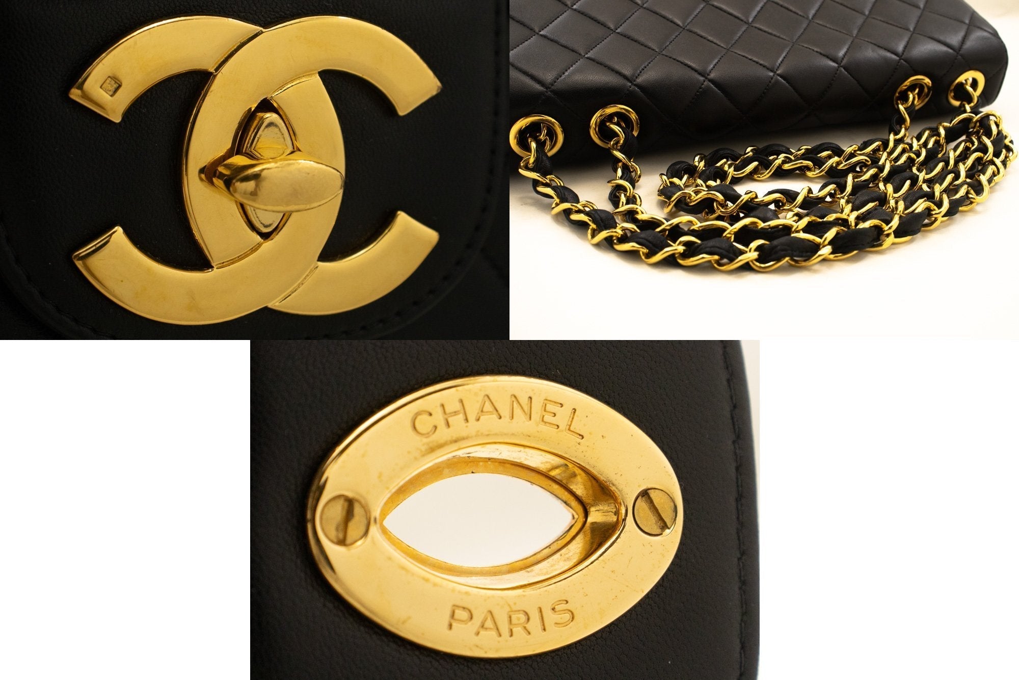 Top Quality Chanel Classic Large 11 Chain Shoulder Bag New Black Lambskin
