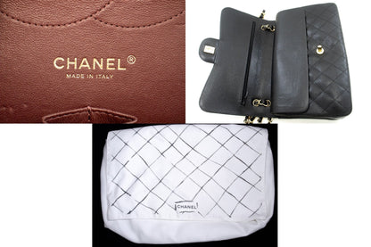 Top Quality Chanel Classic Large 11 Grained Calfskin Chain Shoulder Bag Black