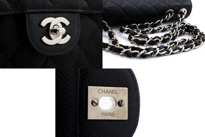 Top Quality Chanel Classic Large 11 Chain Shoulder Bag Black Grained Calfskin