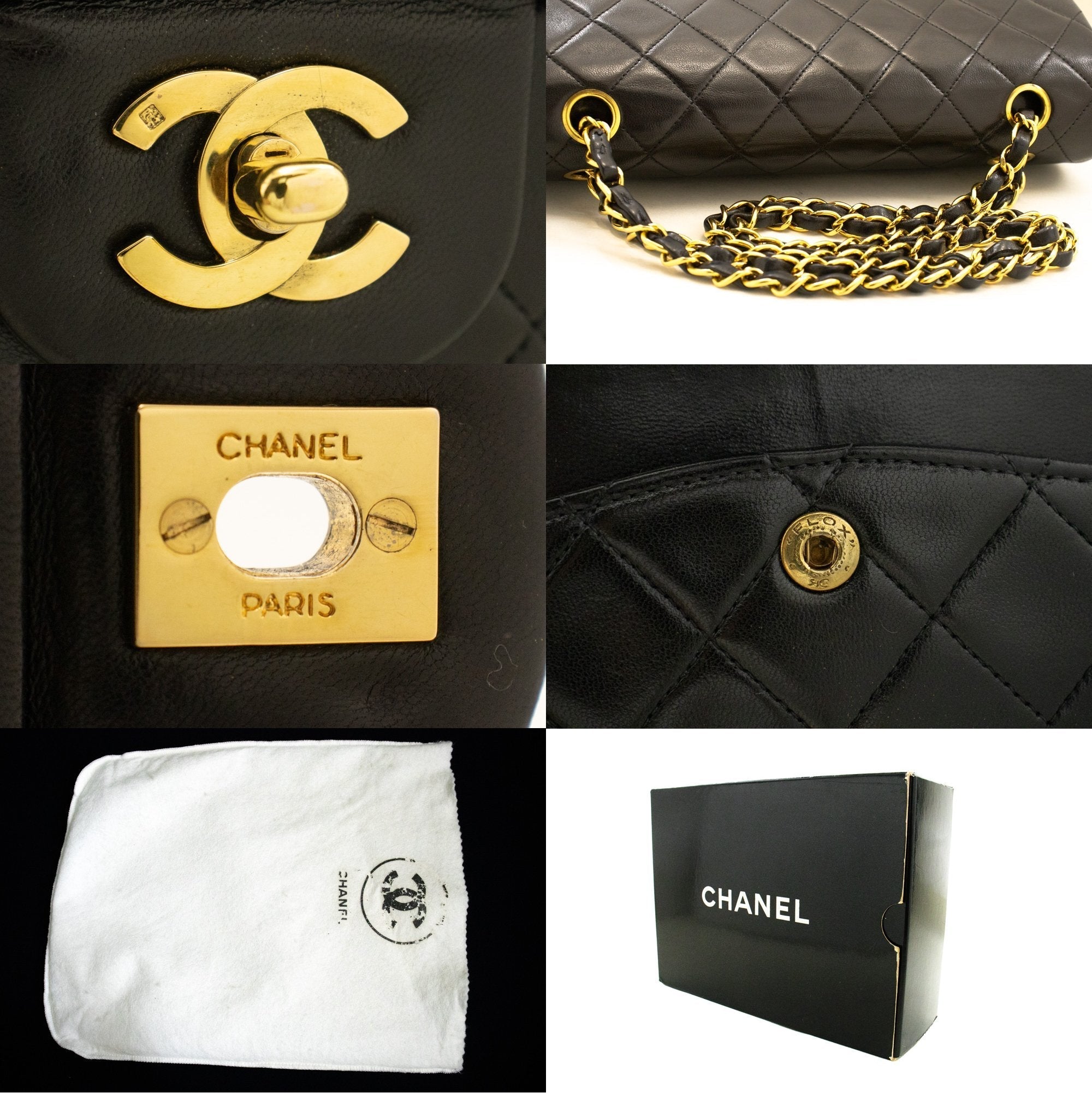 Top Quality Chanel Classic Double New 10 Chain Shoulder Bag Black Lambskin