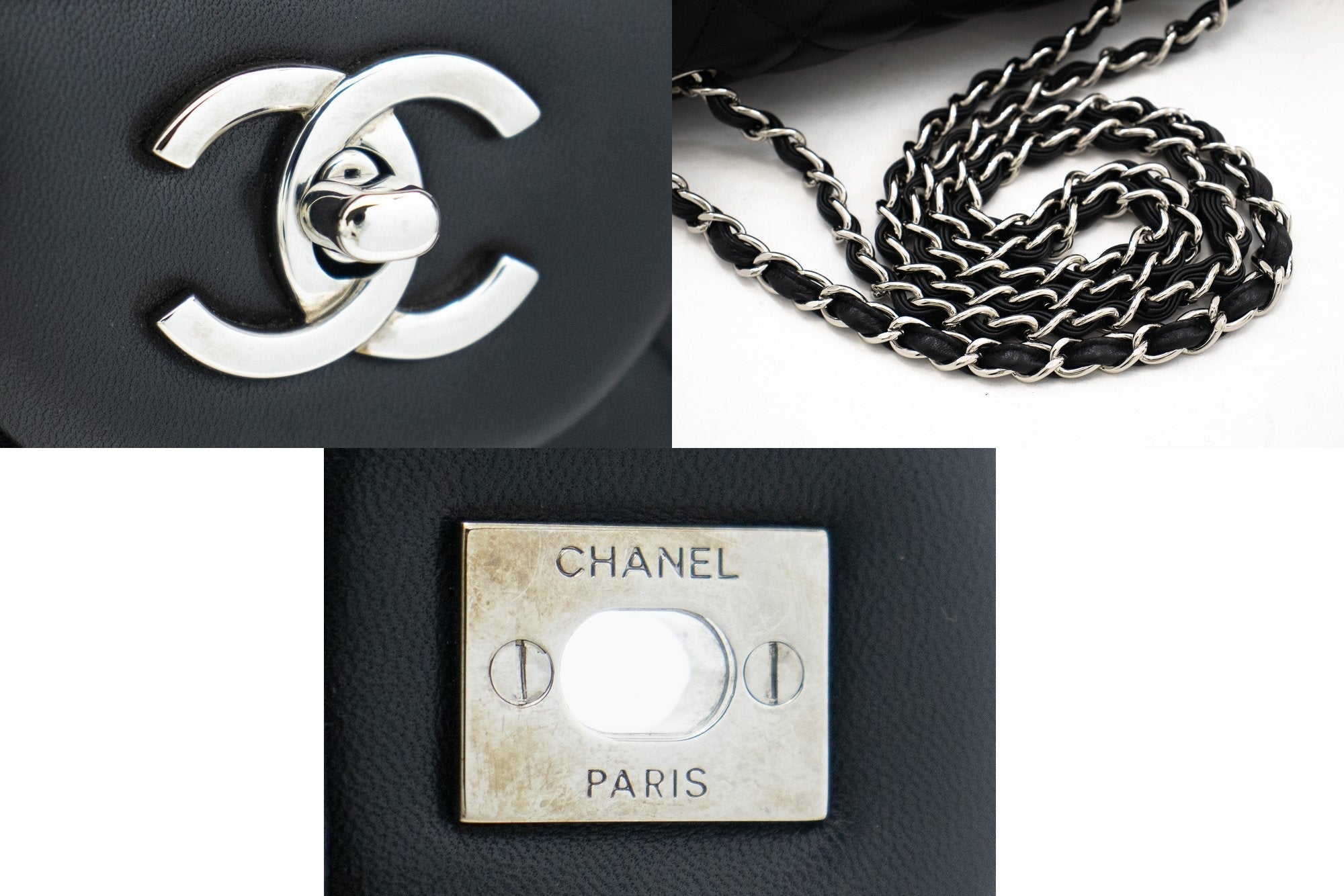 Top Quality Chanel Classic Large 11 Chain Shoulder Bag New Black Lambskin