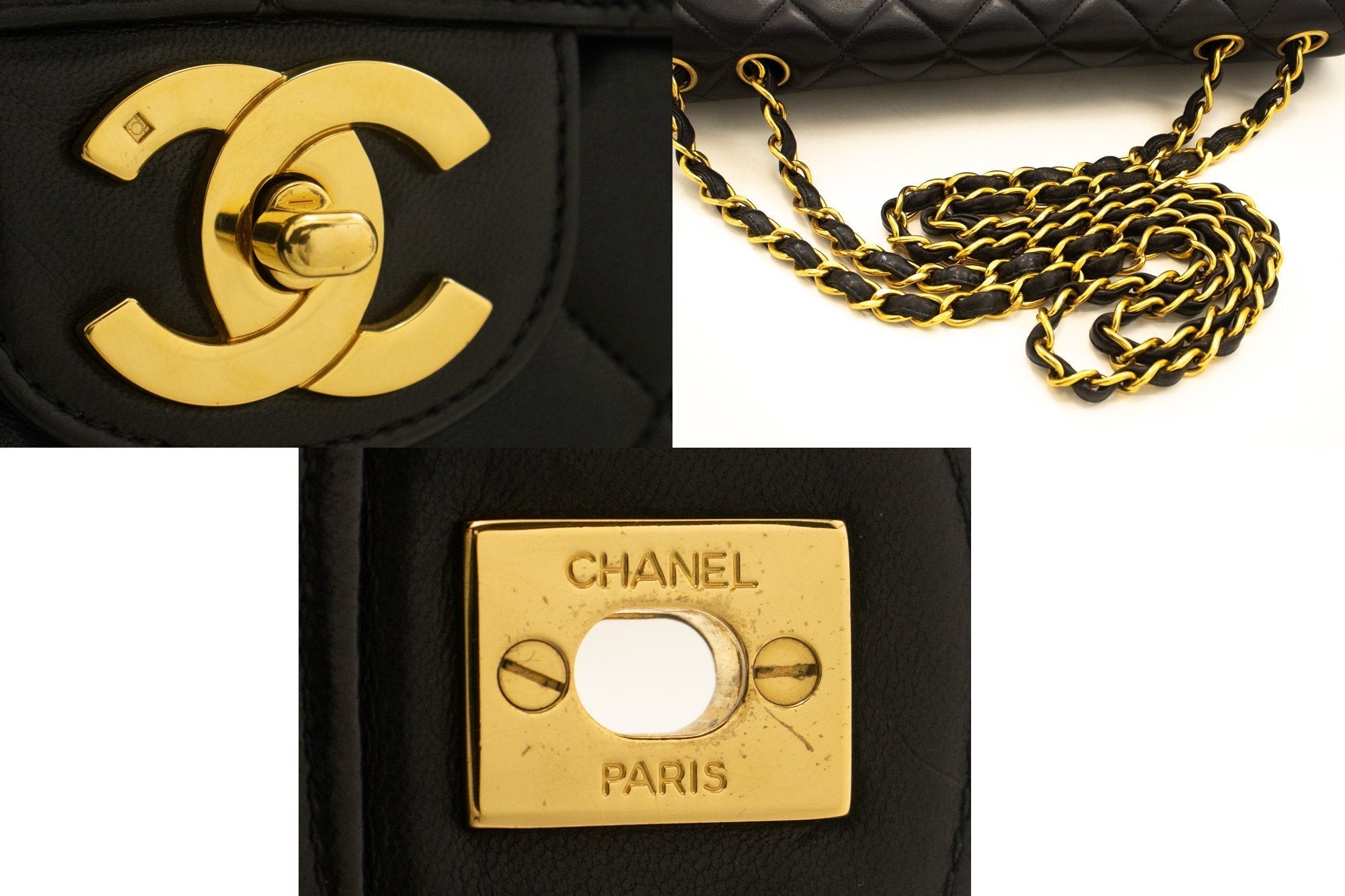 Top Quality Chanel Classic Large 11 Chain Shoulder Bag New Black Lambskin