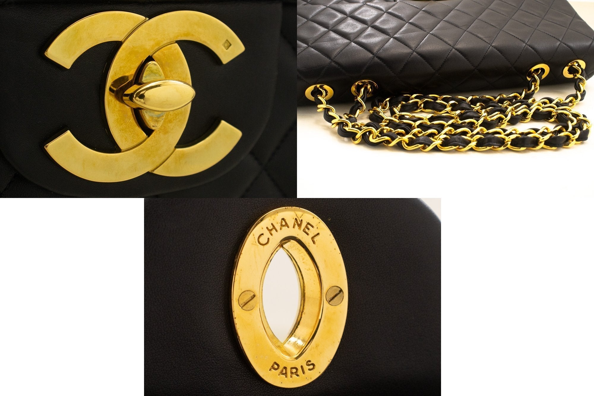 Top Quality Chanel Classic Large 13 New Chain Shoulder Bag Black Lambskin