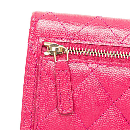 Top Quality Chanel Caviar Skin Matelasse Coco Mark Classic Small Flap Wallet