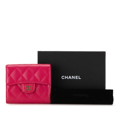 Top Quality Chanel Caviar Skin Matelasse Coco Mark Classic Small Flap Wallet