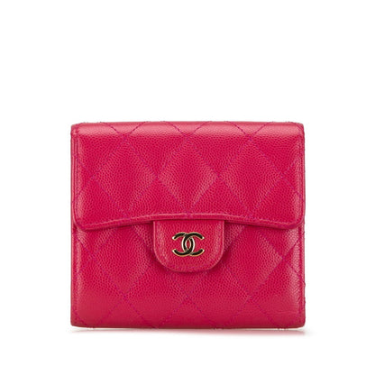 Top Quality Chanel Caviar Skin Matelasse Coco Mark Classic Small Flap Wallet