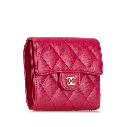 Top Quality Chanel Caviar Skin Matelasse Coco Mark Classic Small Flap Wallet